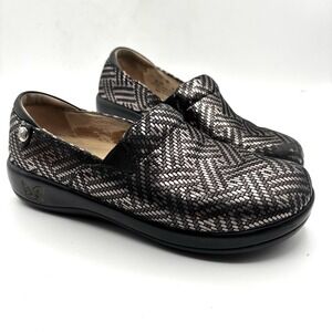 Alegria Keli Professional Metallic Black Silver Shoes Women's 37 EU 6.5-7 US